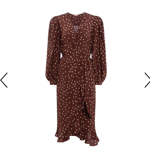 JOHANNA ORTIZ Geography Of Life polka-dot crêpe wrap dress Size 0 - Picture 1 of 3
